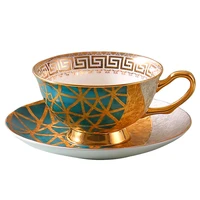 creative european light luxury bone porcelain black tea cup high grade ceramic coffee dish