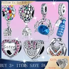 Бусина-Шарм краб из серебра 925 пробы с голубым Цирконом