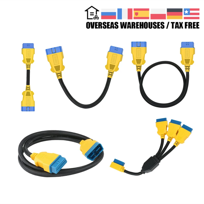 AUTOOL OBD2 кабель 150 см 1 м до 3 адаптер конвертер Удлинительный Кабель OBDII