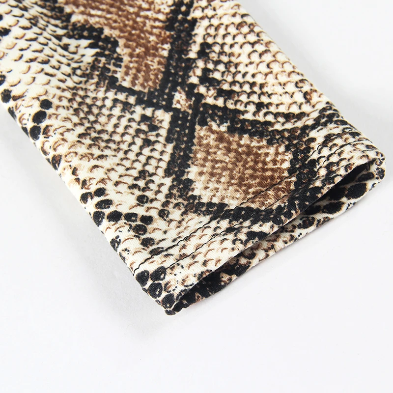 Женская футболка в Корейском стиле Харадзюку со змеиным принтом короткий топ с