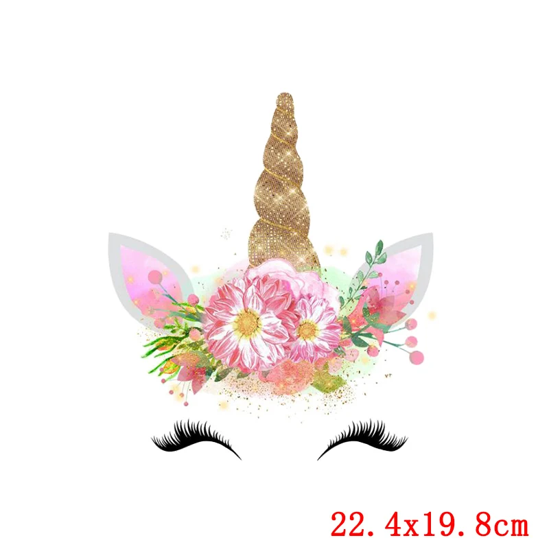 Термоклейкие виниловые термонаклейки с единорогом для глажки детской футболки