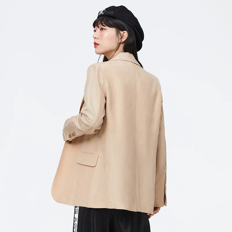 

SEMIR Blazers Women Fashion Trend Broad West Tencel Linen Jacket 2021 Spring New Casual Retro Girl Blazers