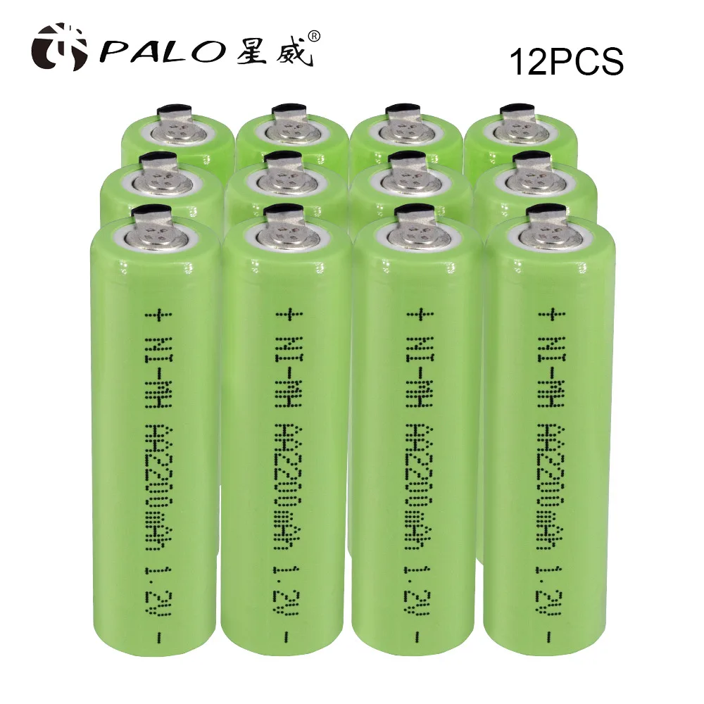 12 pcs PALO 1,2 V AA батарея 2200mAh электронная сигарета перезаряжаемая NiMH батарея питания для электронной сигареты фонарик игрушки разрядка - Цвет: 12 pcs