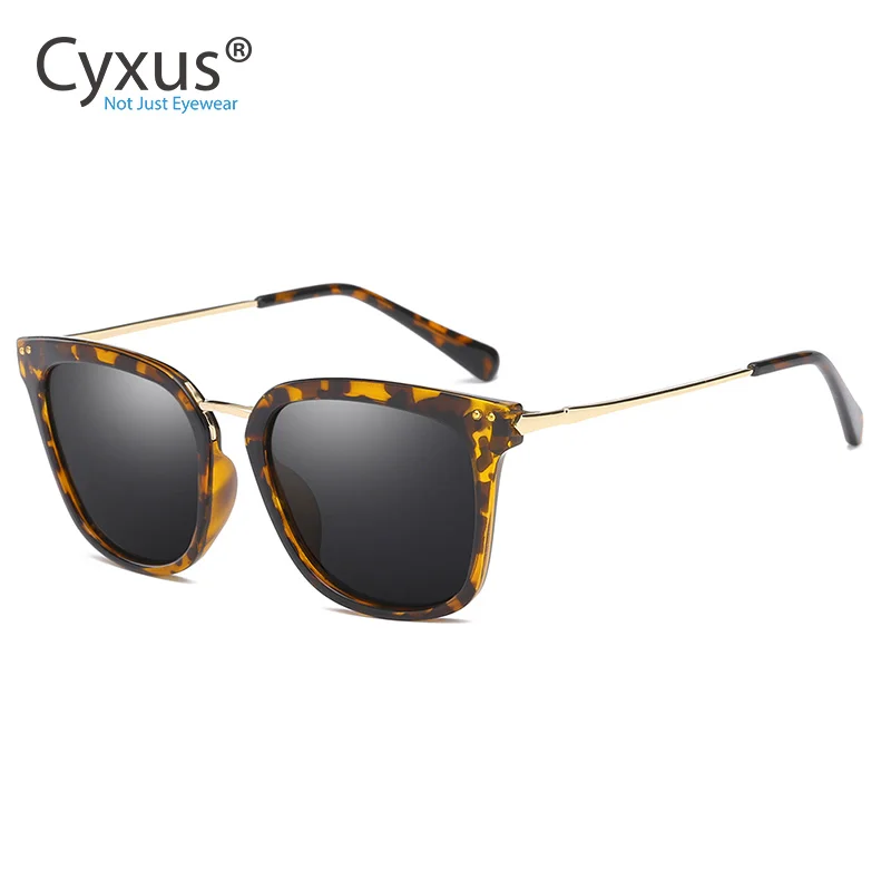 Серый Cyxus Classic UV 400 поляризованные солнцезащитные очки зеркальные негабаритные солнцезащитные очки с защитой UVA UVB для женщин-1913 - Цвет линз: Серый