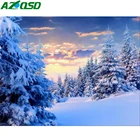 AZQSD Алмазная картина зимняя 5D полная квадратная дрель Алмазная мозаика Снежная Алмазная вышивка Стразы пейзаж ручной работы подарок
