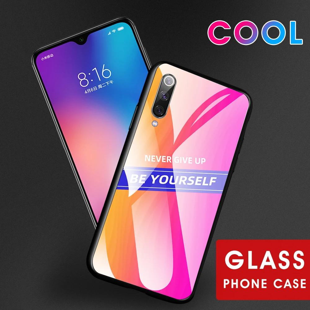 Glass Case For Xiaomi Mi 9 SE A3 Lite CC9E Colorful Cool Tempered Protective Cover CC9 Shell |
