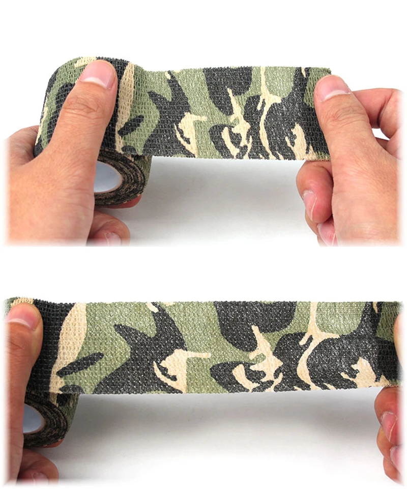 Tactical Camo Tape Self-Adhesive Non-woven Camouflage Outdoor Hunting Shooting Stealth Rifle Gun Stretch Wrap Cover | Спорт и