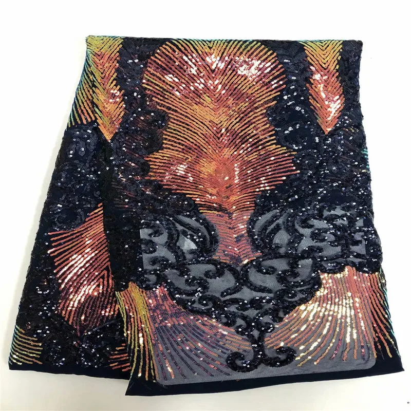 Новейшие нигерийские тюлевые кружева с блестками 2020 французская сетчатая