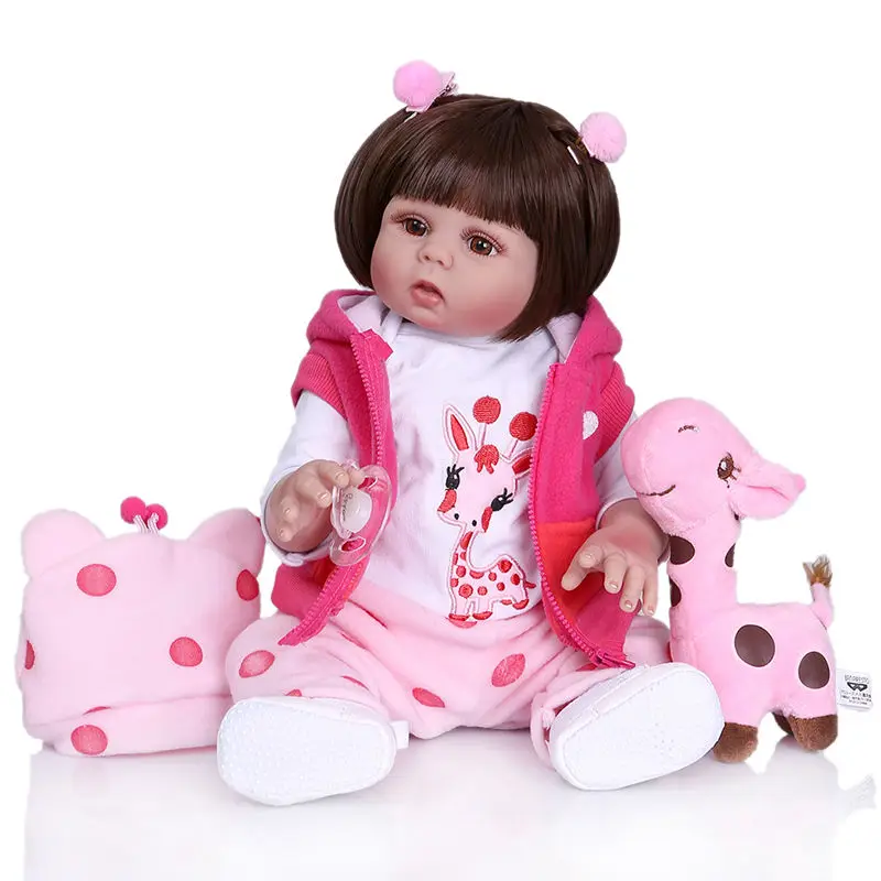 19 дюймов 48 см розовый жилет в горошек олень reborn doll девочка розовом платье всего