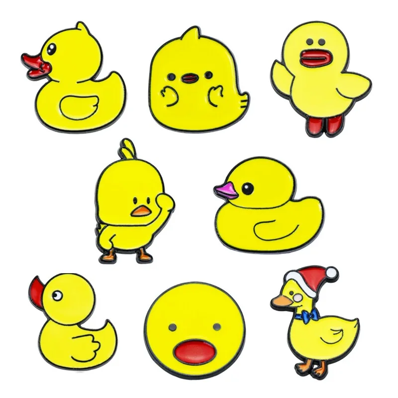 Чистая красная девушка креативный желтая утка брошка мультфильм ювелирные