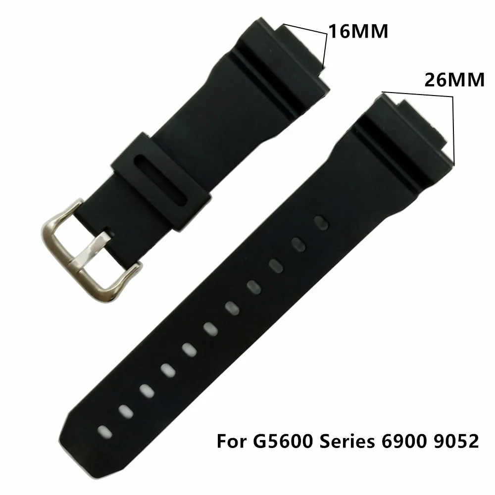 J3 16 мм черный ремешок для часов из ПВХ подходит DW-5600E DW-5700 G5600 5700 GM-5610/6900 9052 серии ремешок для часов сменный+ инструмент - Цвет ремешка: J3