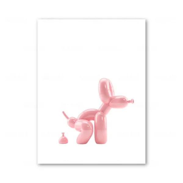 Balloon Dog Print Modern Poster Bathroom Wall Decor Toilet Sign Popart Prints Home Decoration Contemporary Art Picture Painting | Дом и сад