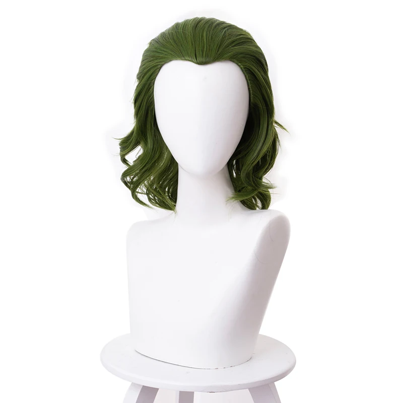 

2019 Joker Origin Movie Clown Joker Wig Cosplay Costume Joaquin Phoenix Arthur Fleck Curly Green Heat Resistant Synthetic Hair
