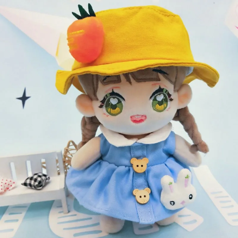 

[MYKPOP]KPOP Dolls Clothes Items: Lovely Hat and Dress 2pcs Set for 15cm 20cm Dolls (without Doll) Fans Collection SA20120502