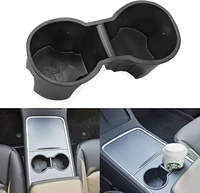 for tesla model y model 3 2016 2021 center console cup holder inserts interior accessories cover abs plastic