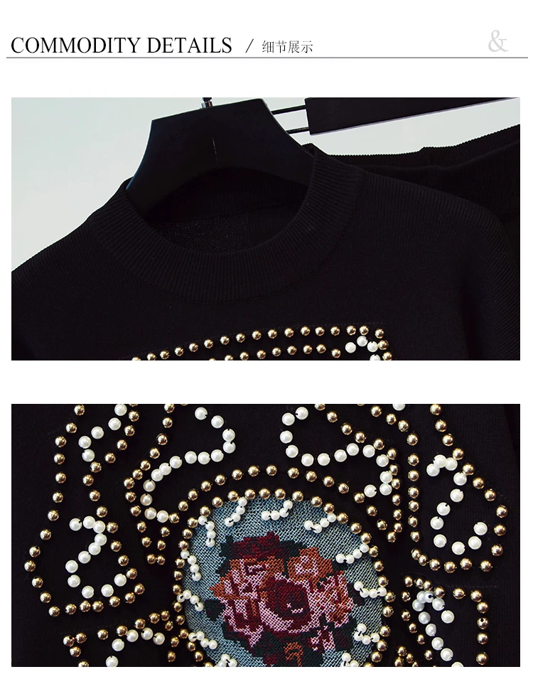 Новинка зимний женский свитер с длинным рукавом и вышивкой крестиком вязаные