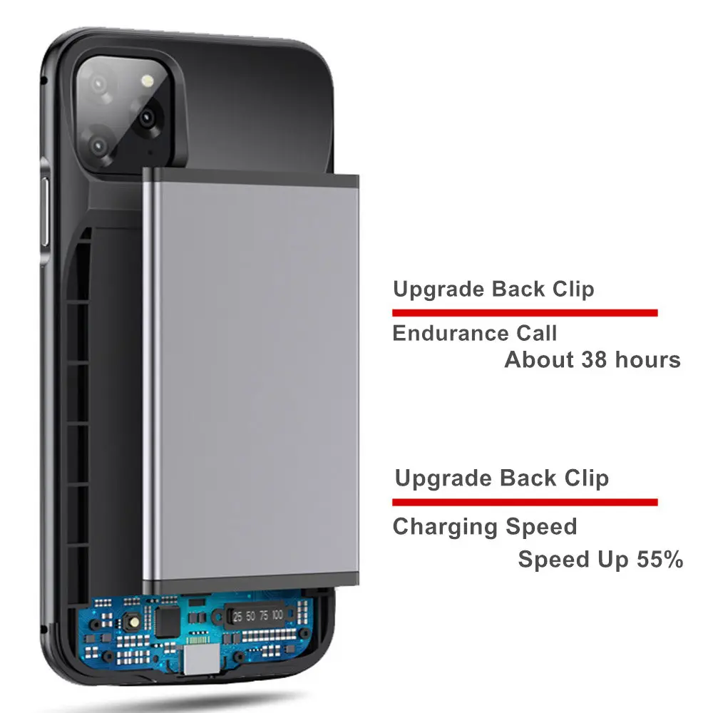 5000 мАч, металлический каркас, аудио выход для iphone 11 11 Pro 11 Pro Max, чехол для зарядного устройства, чехол для смартфона, внешний аккумулятор