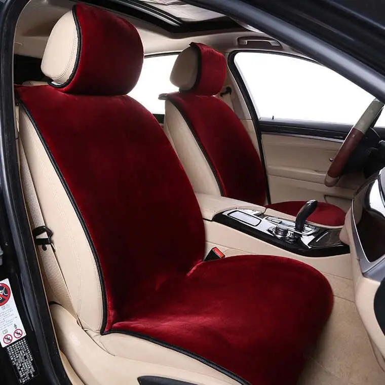 Faux fur Car Seat Cover winter White Universal Automotive interior Artificial Cushion For toyota Kia Mazda | Автомобили и