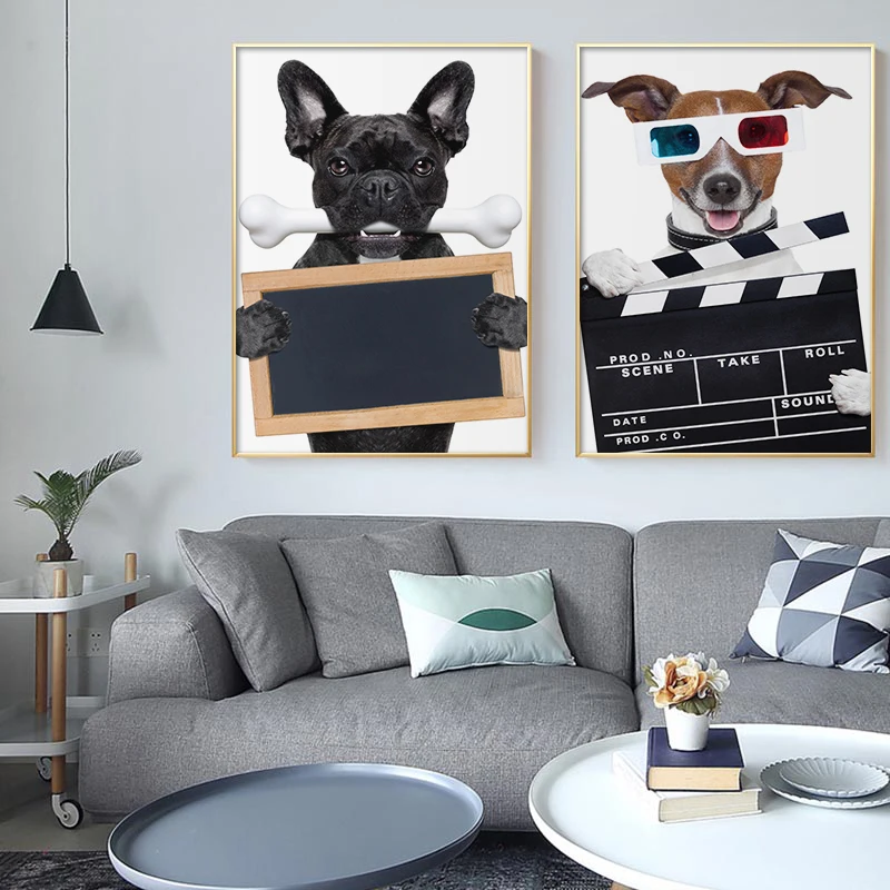 Картина на холсте с изображением полицейских и собак печать Настенная | Дом сад