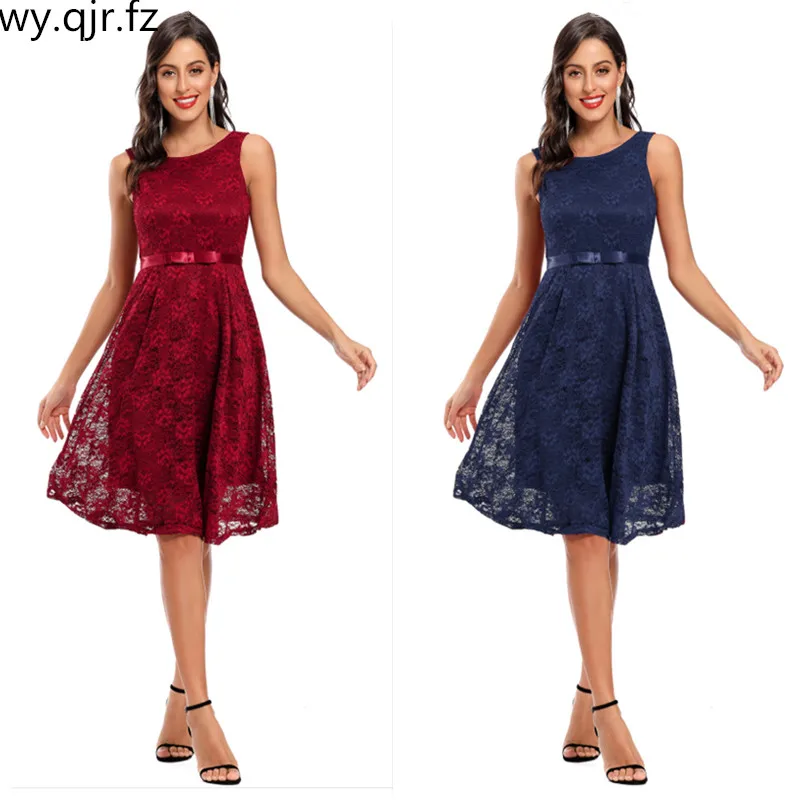 

CD-607#Short Evening Dresses lace Navy blue wine red Apricot Cocktail party prom dresses wholesale birthday Valentine's day girl
