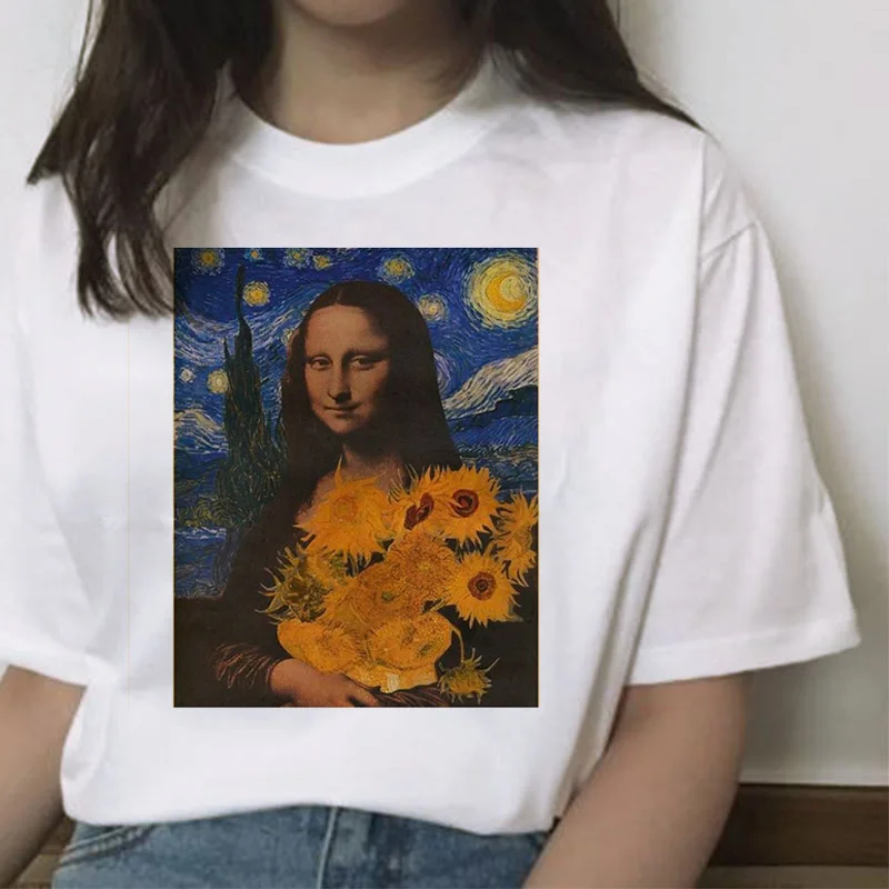 Футболка mona lisa в стиле хип хоп летняя футболка женская friend harajuku Эстетическая