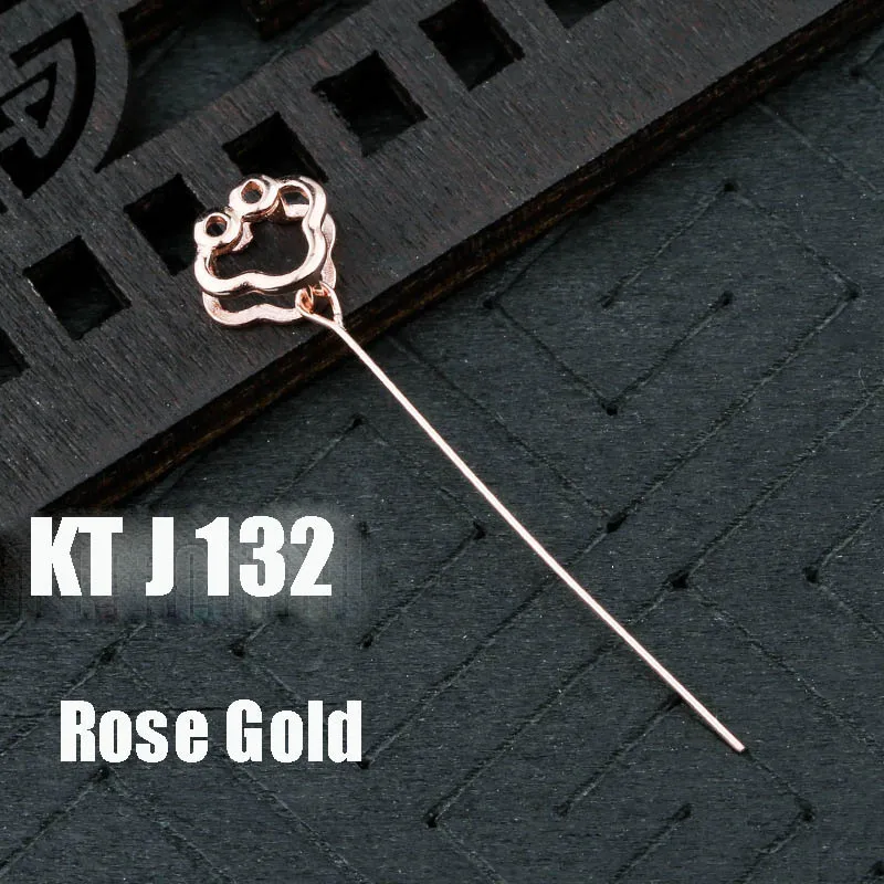 KT J132 rose gold 925 стерлингового серебра застежки на ожерелье с булавками 40 мм нефритовый драгоценный кулон Соединительная Пряжка Крючки Bails DIY аксессуары для ювелирных изделий - Цвет: KT J132 rose gold