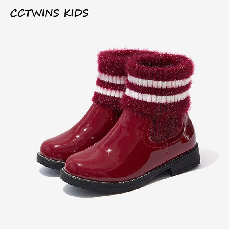 

Детская обувь CCTWINS 2019, зимние короткие сапоги из натуральной кожи для маленьких девочек, детская черная теплая обувь без застежки, сапоги дл...