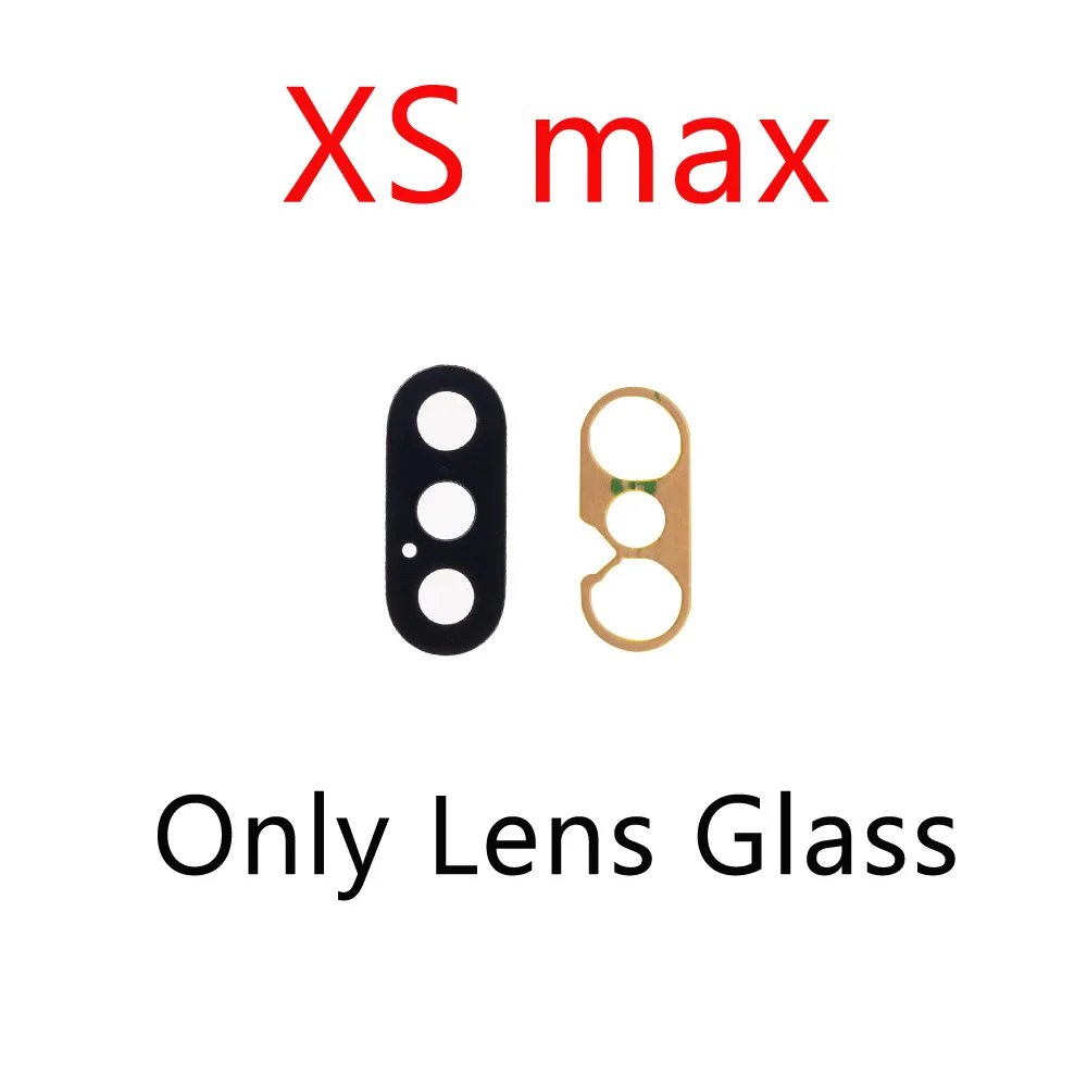 

5pcs For iPhone 6 6S 7 8 11 Pro Plus X XR XS Max Back Rear camera Glass lens with sticker adhesive Replacement Parts
