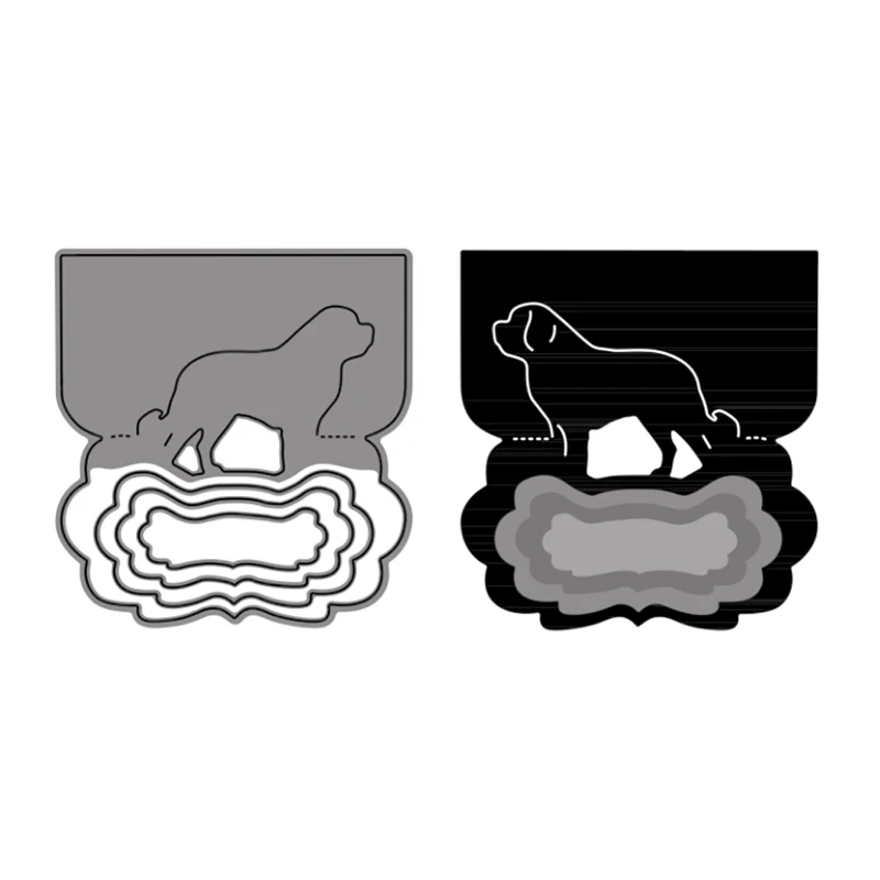 

Cute Dog with Dialog Metal Cutting Dies New 2021 Embossing Scrapbook Stencil Craft 3 Dogs with Dialog Frame Scrapbook Die Cuts