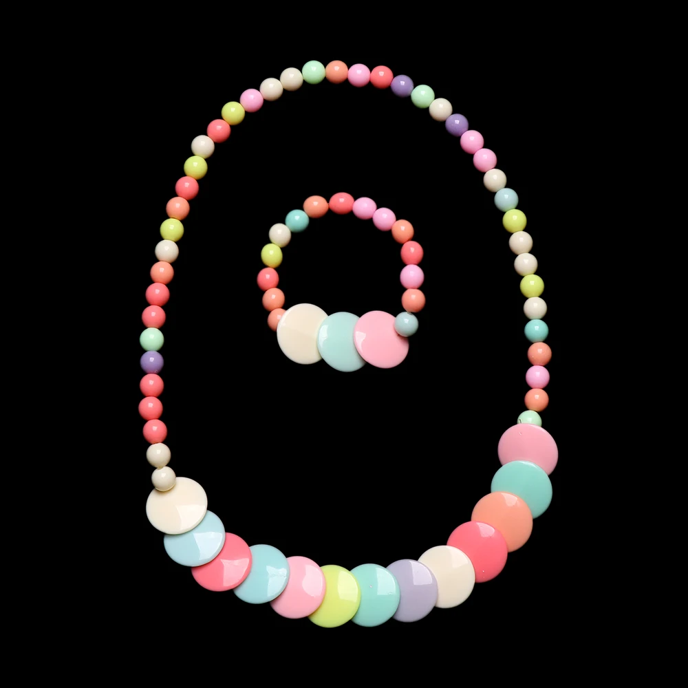 Ожерелье и браслет ручной работы для малышей 1 комплект|Наборы бусин