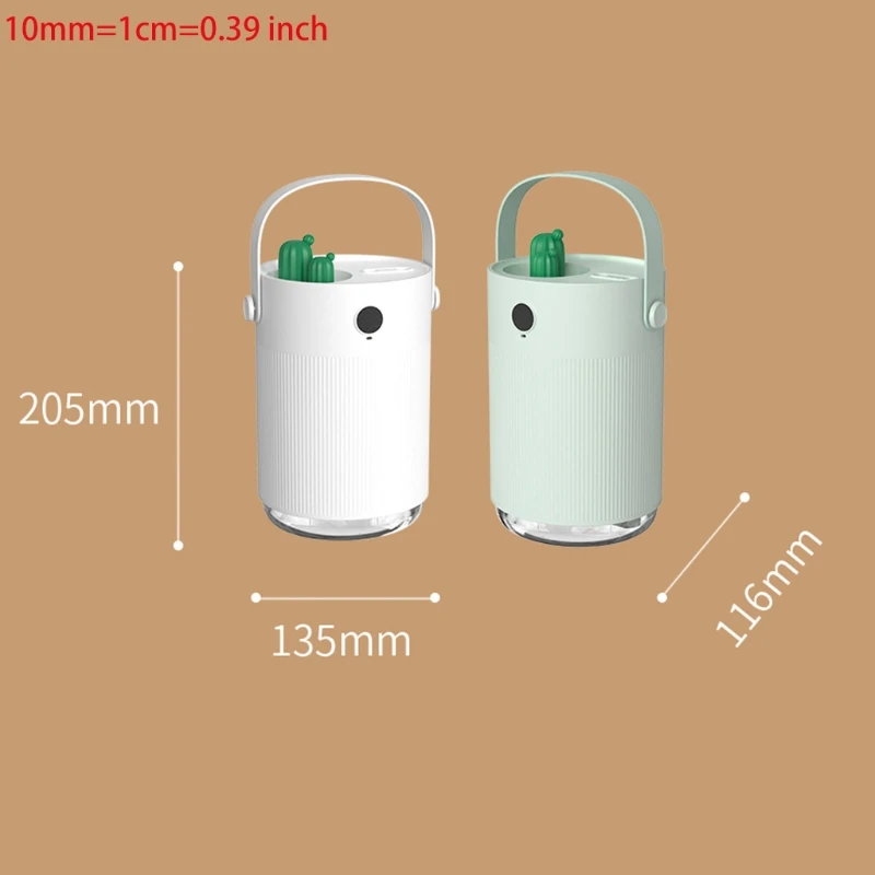 

Cactus Humidifier USB Plug-in Cactus Double Spray Air Humidifier Leather Handle
