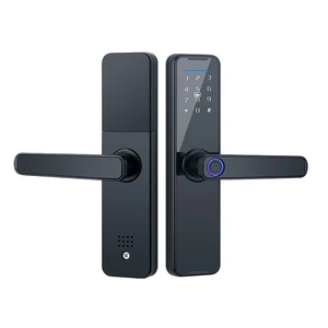tuya indoor wooden door office room bedroom handle door lock electronic code room door intelligent lock household fingerprint lo free global shipping