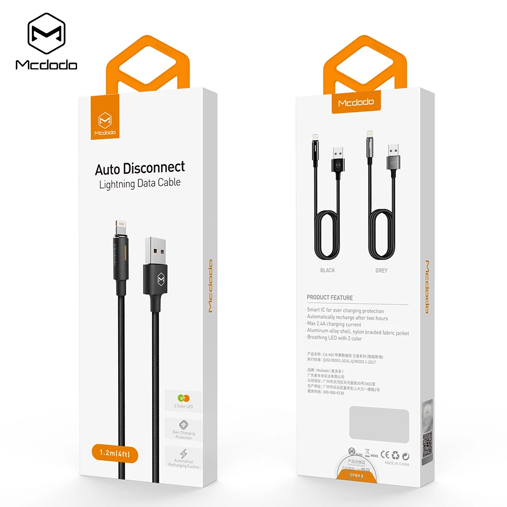 Mcdodo USB Зарядное устройство кабель для передачи данных для iPhone X XR XS Max 8 7 6 6s Plus iPad кабель Lightning Быстрая зарядка автоматический разъединительный кабель для передачи данных