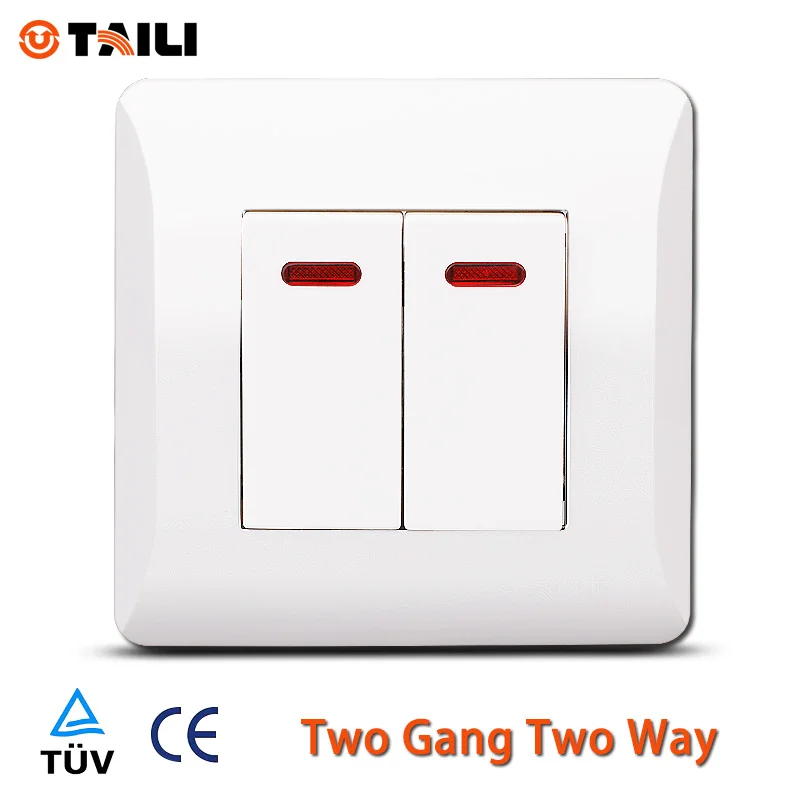 TAILI EU standard two gang way wall switch light TL0613 | Обустройство дома