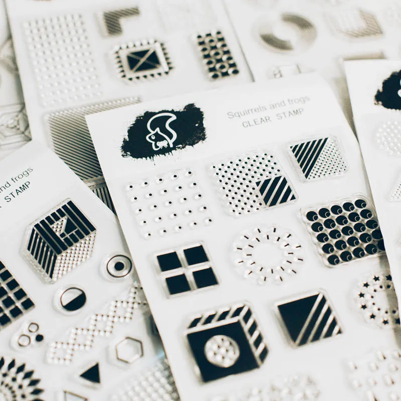 Прозрачные силиконовые штампы с геометрическим узором для самостоятельного