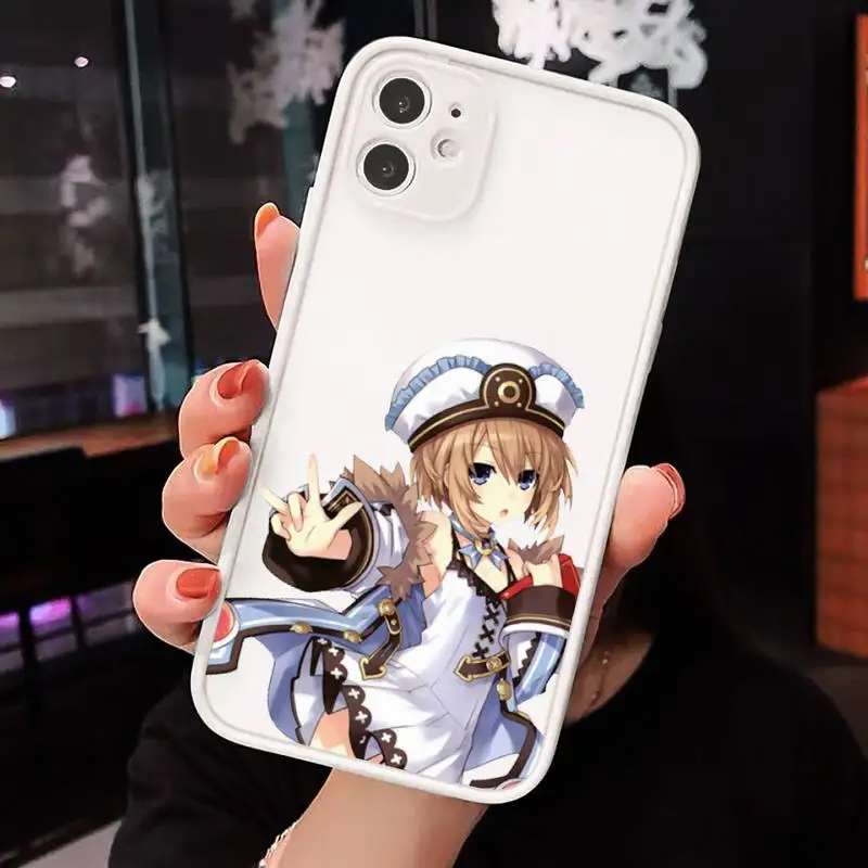 

Hyperdimension Neptunia girl Phone Case For iPhone 12 11 Mini Pro XR XS Max 7 8 Plus X Matte transparent White Cover