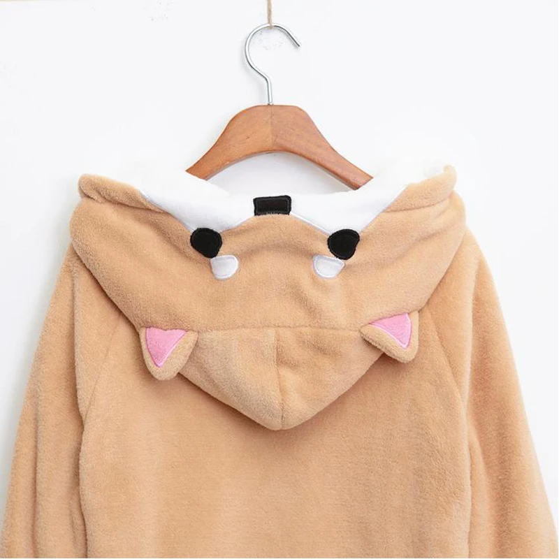 Kawaii Shiba Inu Doge Harajuku Hoodie 3D Ears Anime Hoodies Women Halloween Party Cosplay Cartoon Warm Winter Sweatshirt Coat