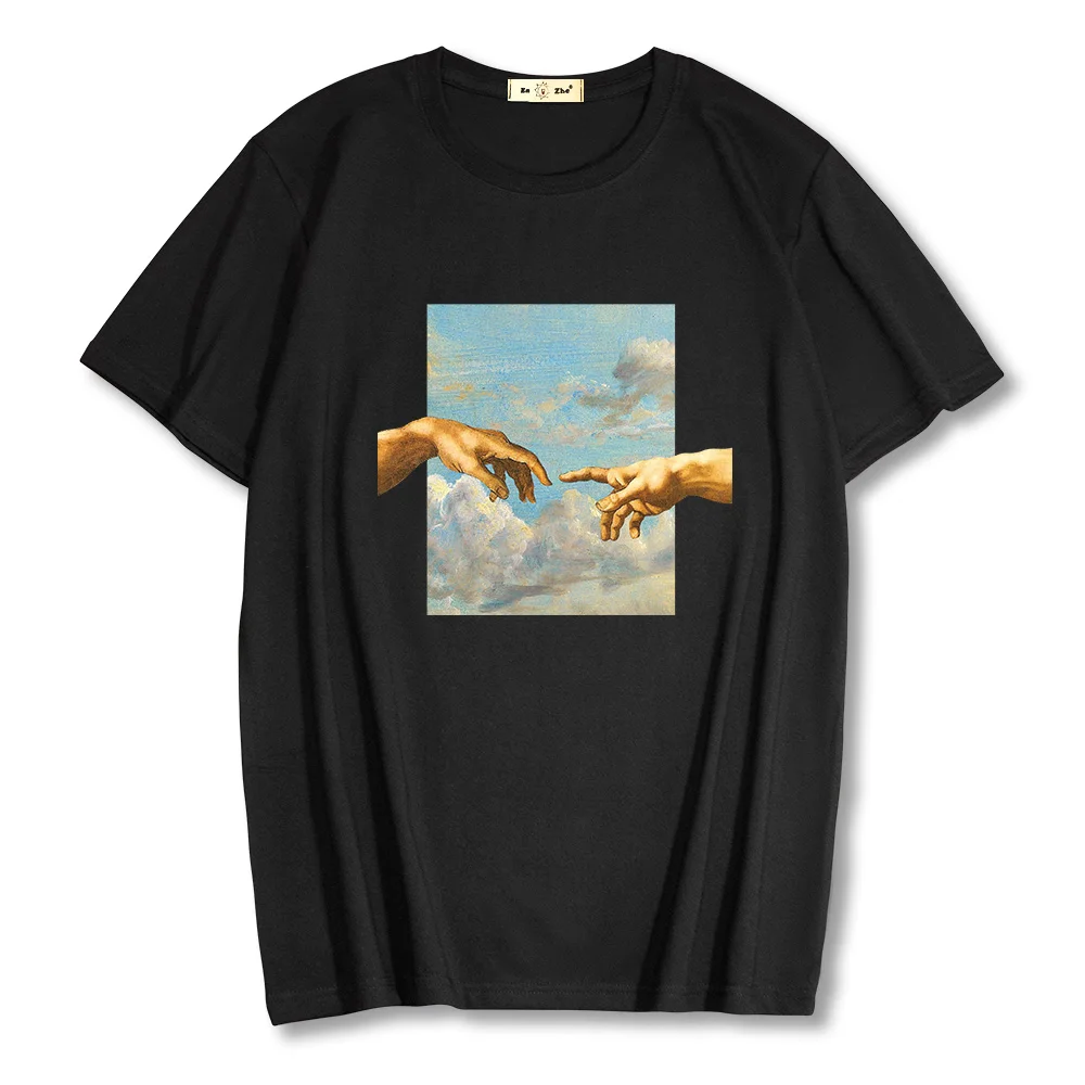 

2021 новые летние мужские футболки создание Адама 100% хлопковые футболки для мальчиков и девочек, Повседневная футболка с короткими рукавами ...