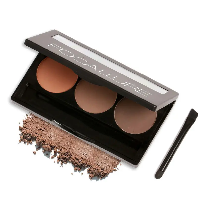 3 Color Waterproof Eye Shadow Eyebrow Powder Make Up Palette Women Beauty Cosmetic Brow Makeup Kit Set by Focallure | Красота и