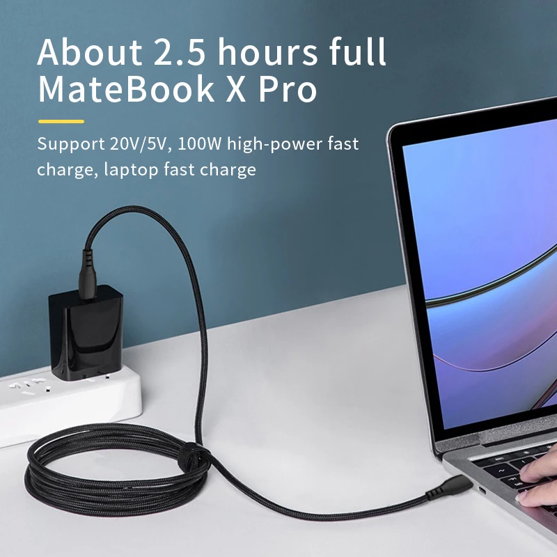 

PHOMAX 100W USB C To USB Type C Cable USBC PD Fast Charger Cord USB-C Type-c Cable For Xiaomi mi 10 Pro Samsung S20 Macbook Pro