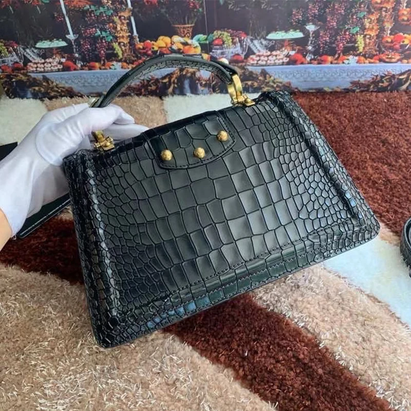 

new designer crocodile pattern shoulder bag star same style fashionable all-match lady handbag