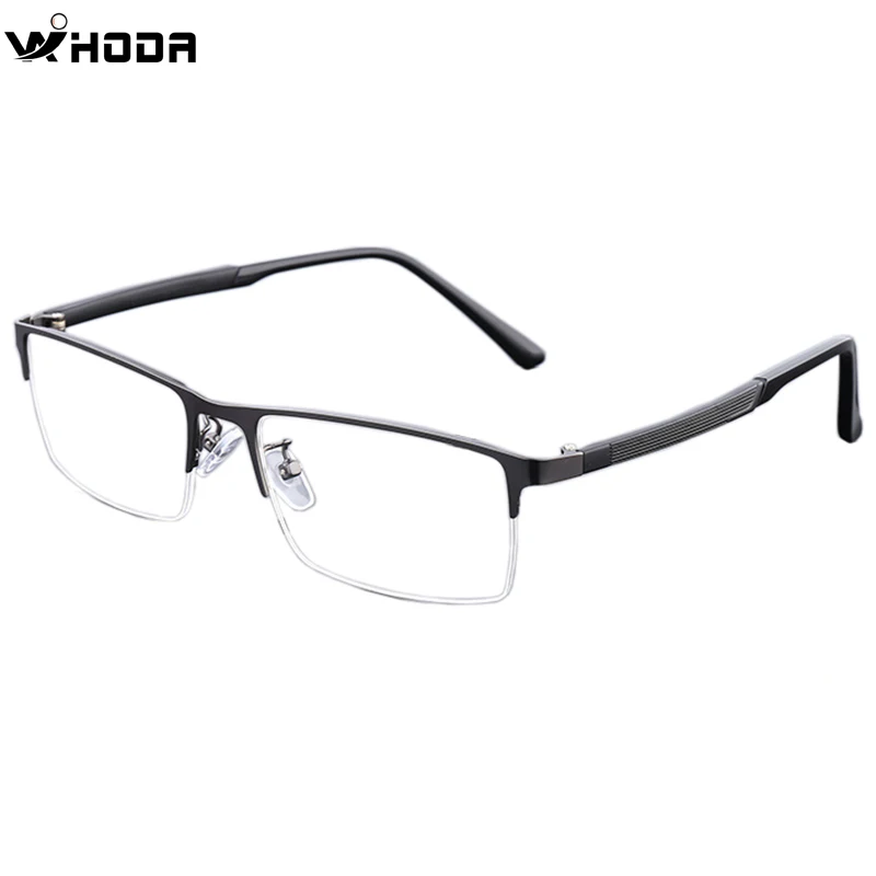 

Business Men's Optical Glasses Frames ,Semi Frame Metal Hinge Prescription Glasses for Myopia & Prescription Eyeglass HF9933