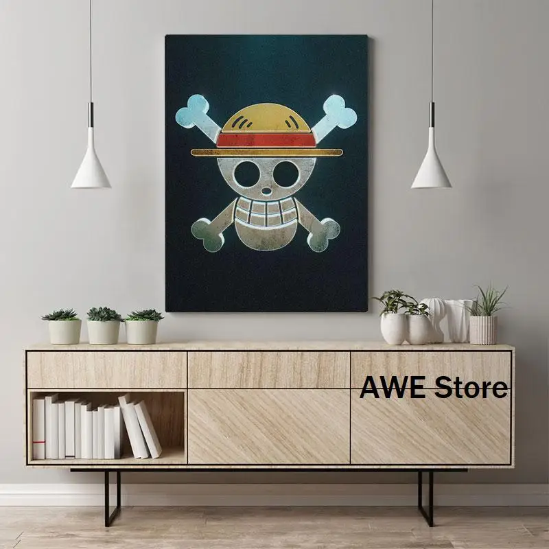 Эмблема Luffy логотип цельный плакат холст настенные художественные украшения