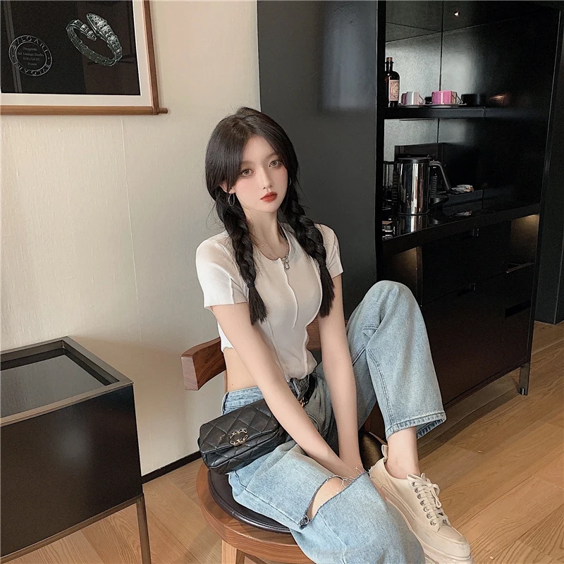 Футболка женская Асимметричная модный топ со складками милые популярные