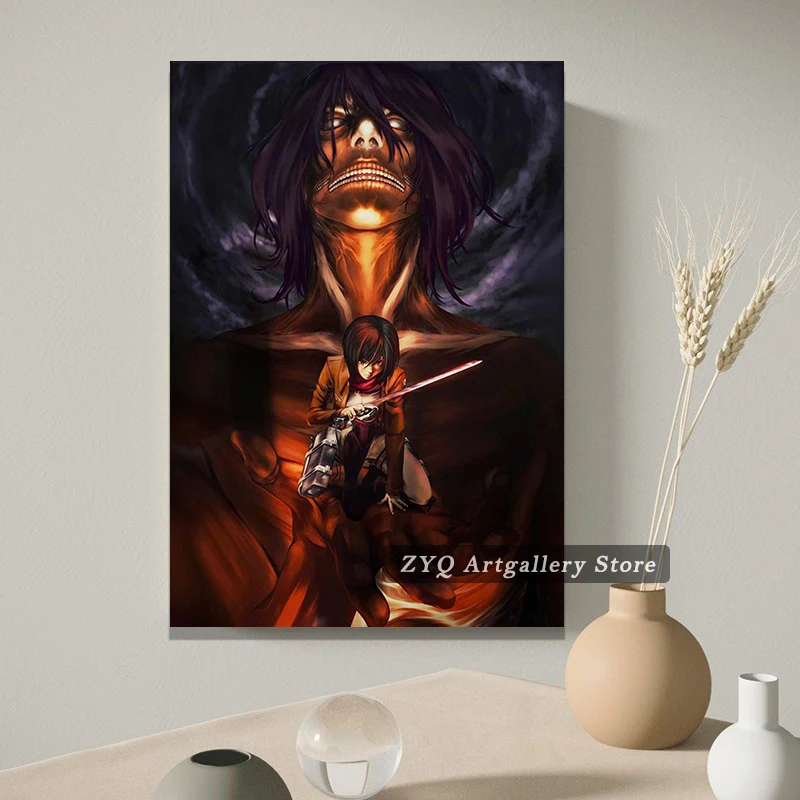 Японское аниме атака на Титанов Mikasa · постер Акерман декоративная живопись
