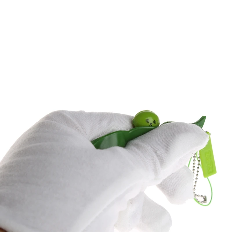 

J2FF Squeeze-a-Bean Soybean Fidget Vent Toys Stress Relieving Keychain Keyring Gift