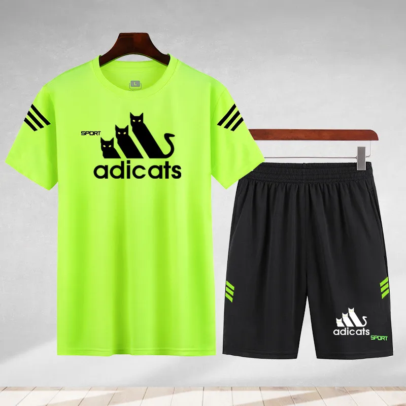 

New brand two-piece sportswear men's sportswear T-shirt shorts suit two-piece men's shorts suit clothing summer 2021