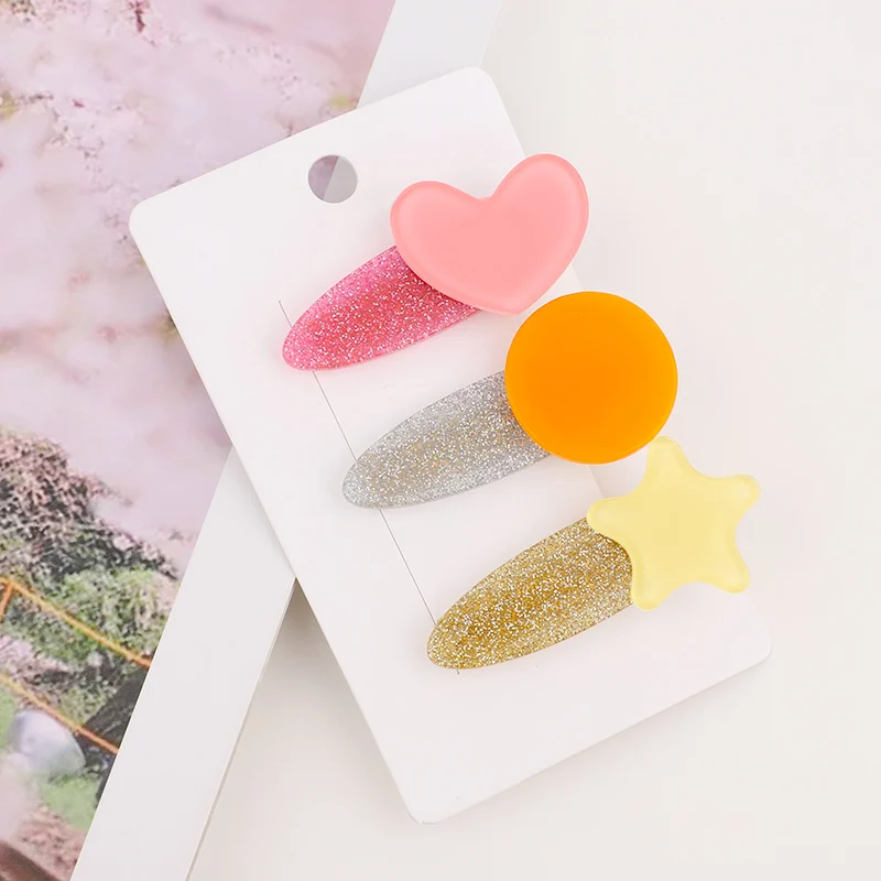 Комплект из 3 предметов заколка для волос комплект блестящая шпилька акриловые