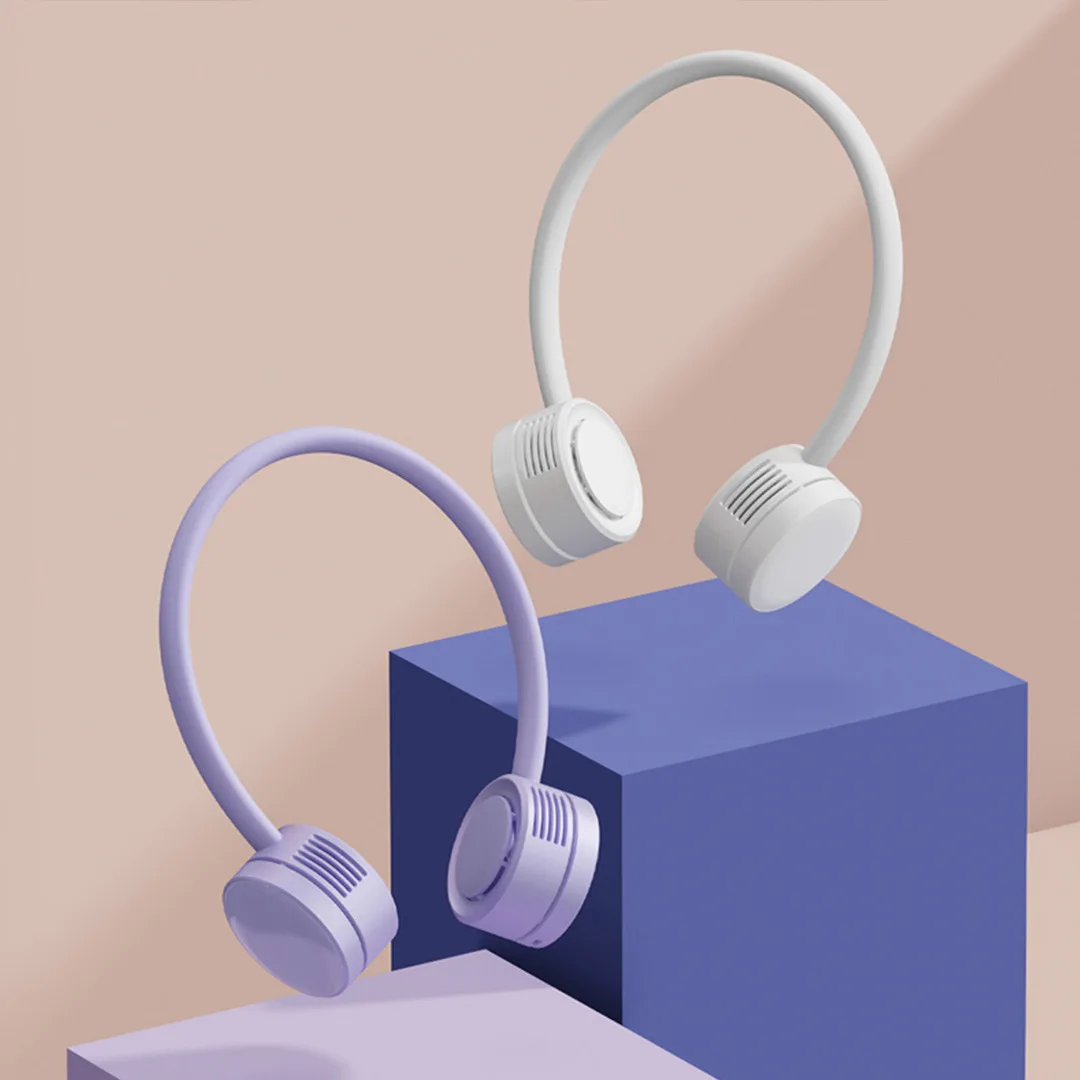 

Xiaomi Qualitell Hanging Neck Fan Portable Cooling Fan 360 Degree Neckband Fan Surround Air Outlets 1800Mah USB Rechargeable