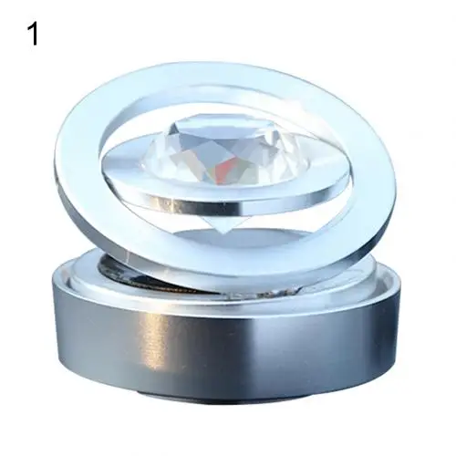 Silver 1 Car Double Ring Rotating Solar Energy Suspension Auto Air Freshener Purifier Car Interior Accessories Boutique New Hot - Color Name: Silver 1